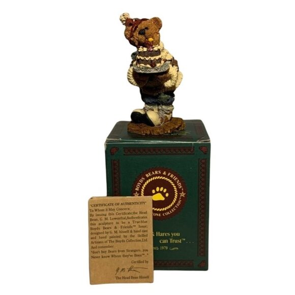 Boyds Bears & Friends Other - Boyds Bears & Friends Harrisons Birthday Figurine - Resin Bear Holding Cake Coll